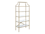 Orion Matte Gold Tempered Glass Shelves Bookcase - Ornate Home