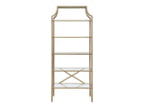 Orion Matte Gold Tempered Glass Shelves Bookcase - Ornate Home