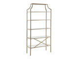 Orion Matte Gold Tempered Glass Shelves Bookcase - Ornate Home