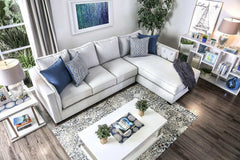 Ornella Light Gray & Blue L Shape Sectional Sofa - Ornate Home