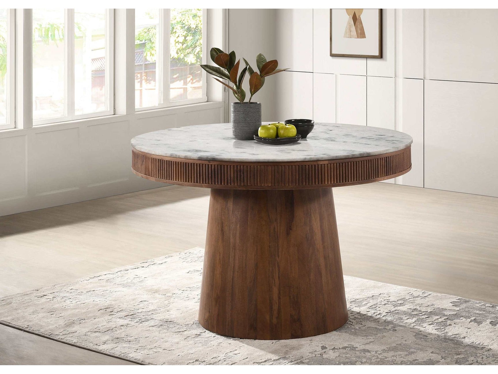 Ortega White / Natural Dining Table - Ornate Home