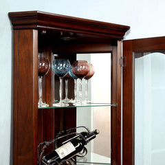 Ortley Walnut Curio - Ornate Home