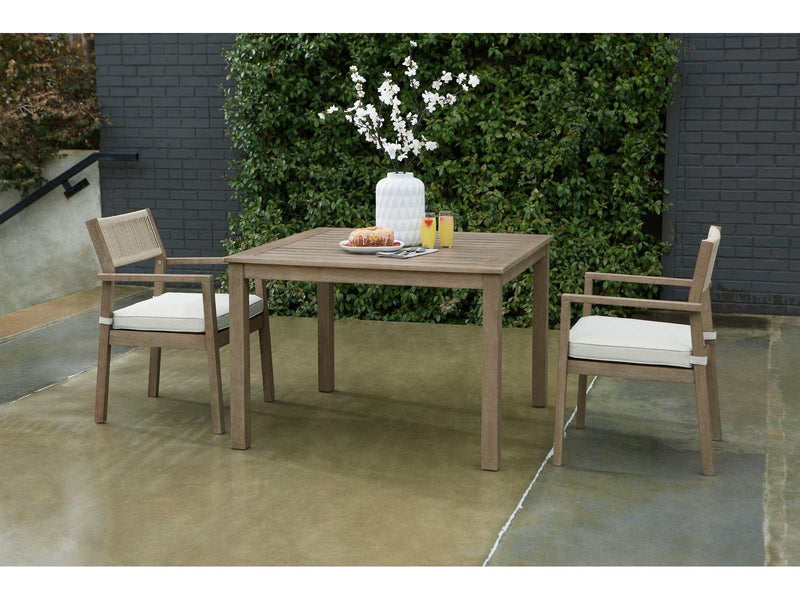 Aria Plains Brown Outdoor Dining Set / 3pc - Ornate Home