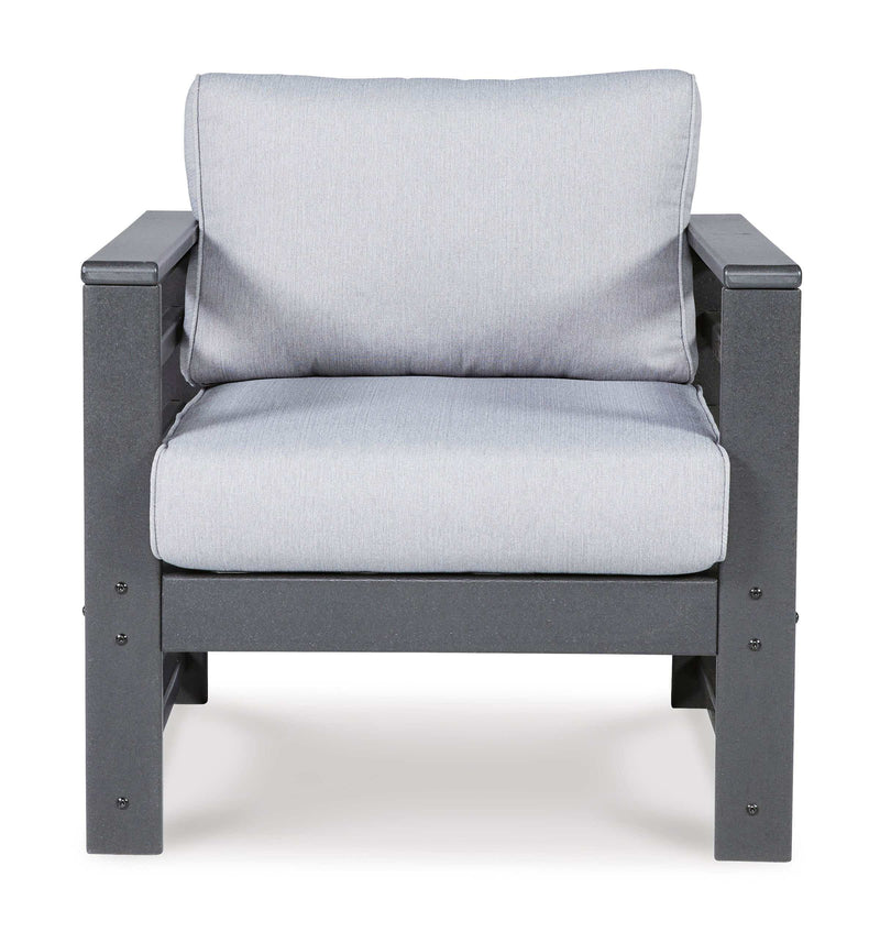 Amora Charcoal Gray & Grey Outdoor Lounge Chair w/ Cushion (Set of 2) - Ornate Home
