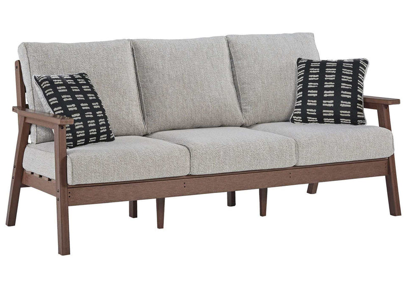 Emmeline Outdoor Sofa and Loveseat with Coffee Table and 2 End Tables - Ornate Home