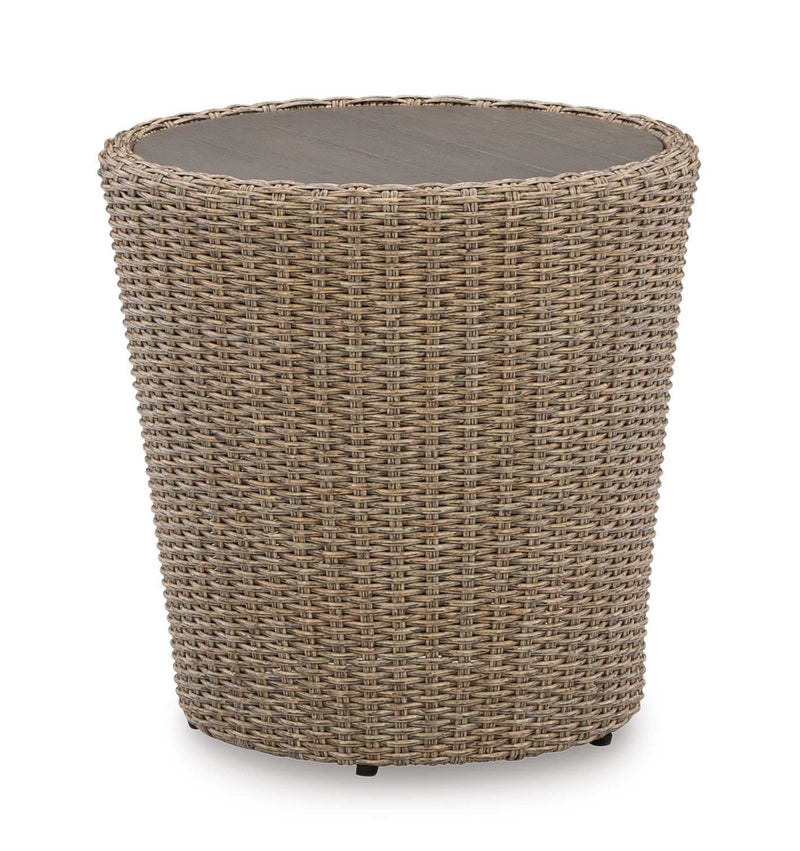 Danson Beige Outdoor End Table - Ornate Home
