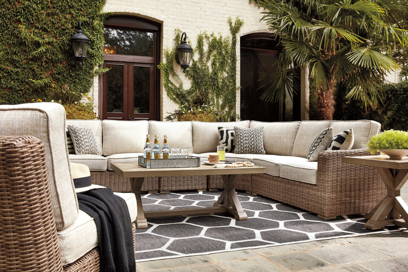 Beachcroft Beige Outdoor Seating Set / 8pc - Ornate Home