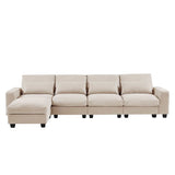 Pacific Modern Reversible Sectional Sofa Set Beige - Ornate Home