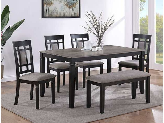 Paige Light Gray 6-Piece Dining Set - Ornate Home