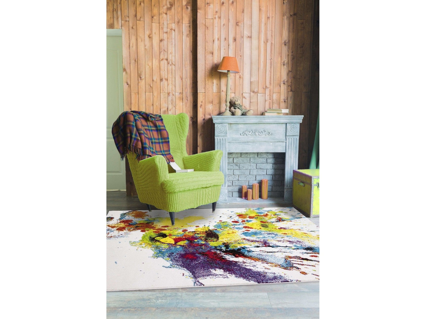 Paint Splash Rug w/ 3 Size Options - Ornate Home