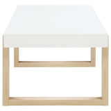 Pala White High Gloss / Natural Coffee Table - Ornate Home