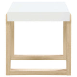 Pala White High Gloss / Natural End Table - Ornate Home