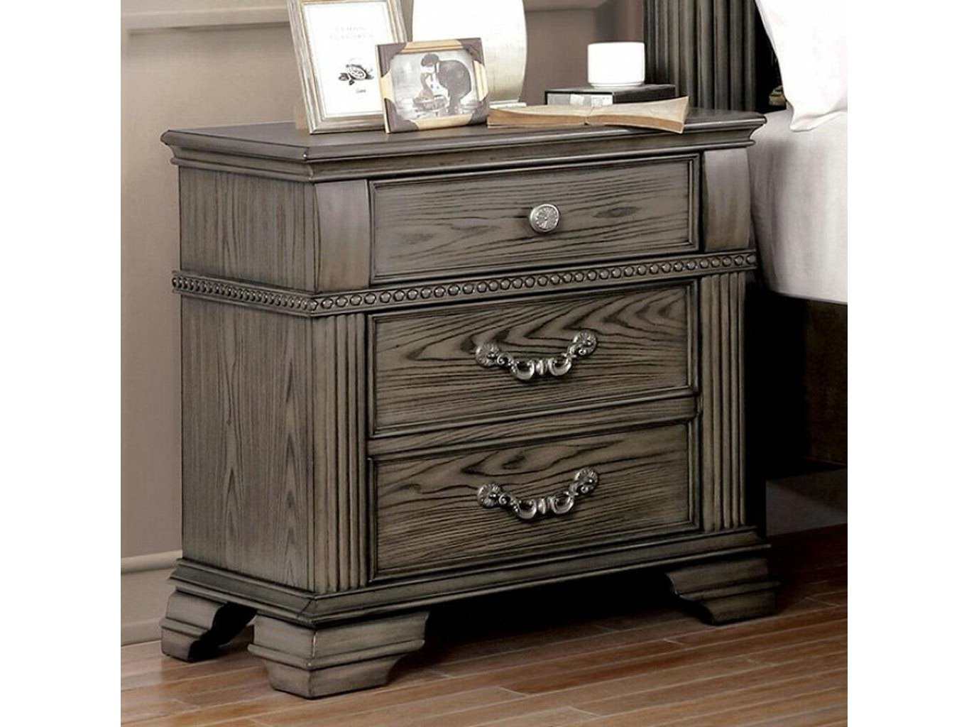 Pamphilos Gray Nightstand - Ornate Home