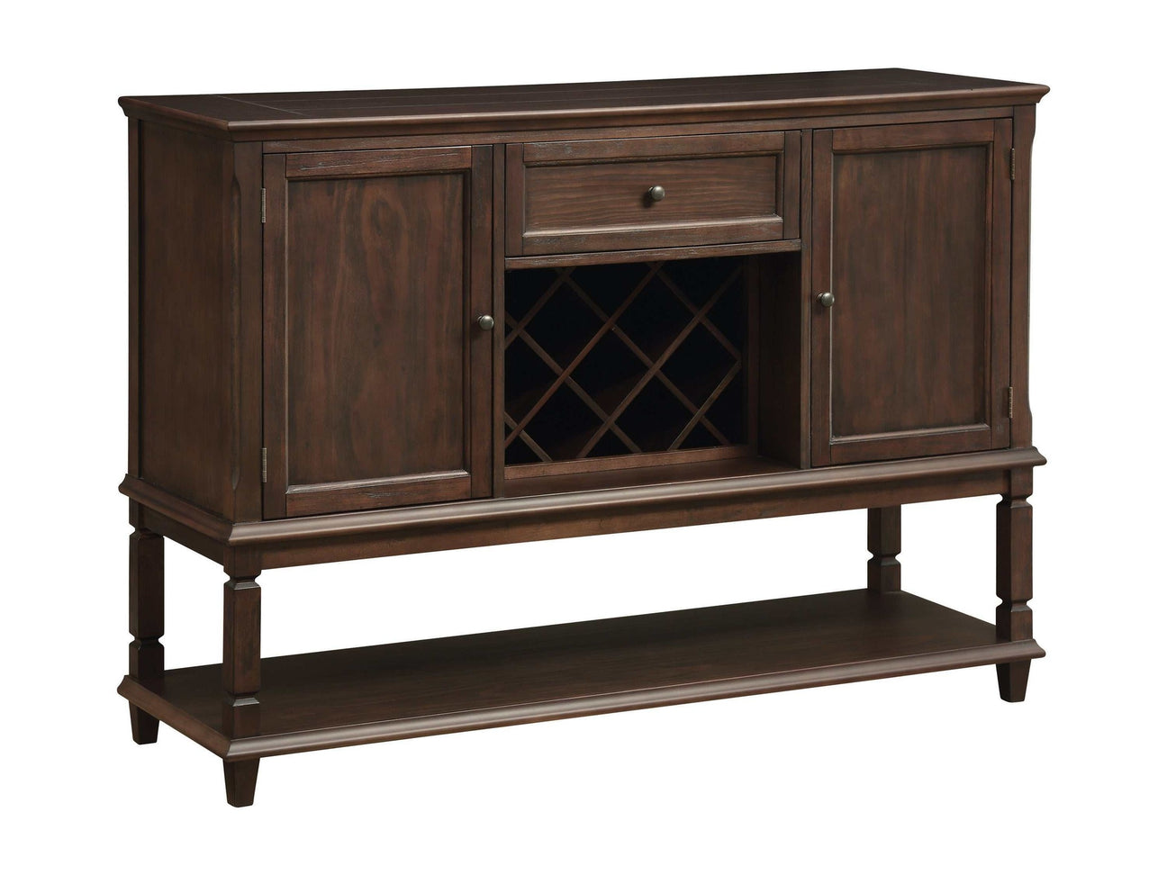 Parkins Rustic Espresso Server w/ Lower Shelf - Ornate Home