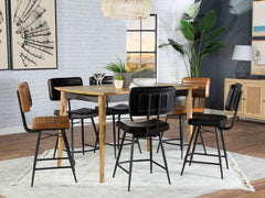 Partridge Natural Sheesham 7 Pc Counter Height Dining Set - Ornate Home