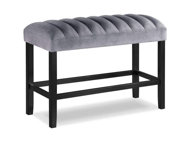 Pascal Black/Gray Counter Height Dining Bench - Ornate Home