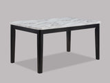 Pascal White/Black Faux Marble Dining Table - Ornate Home