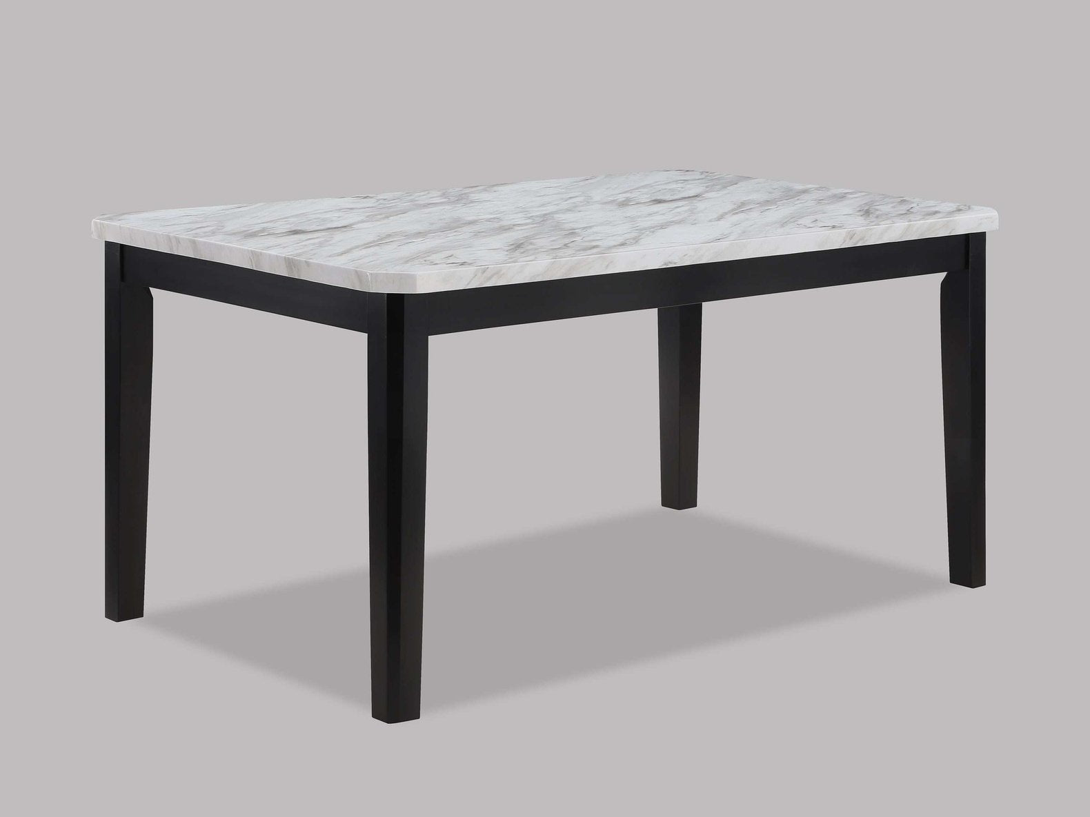 Pascal White/Black Faux Marble Dining Table - Ornate Home