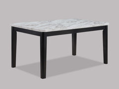 Pascal White/Black Faux Marble Dining Table - Ornate Home