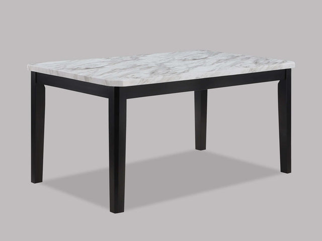 Pascal White/Black Faux Marble Dining Table - Ornate Home