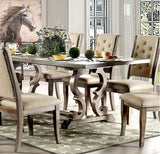 Patience Rustic Natural Tone & Beige Dining Room Set / 9pc - Ornate Home