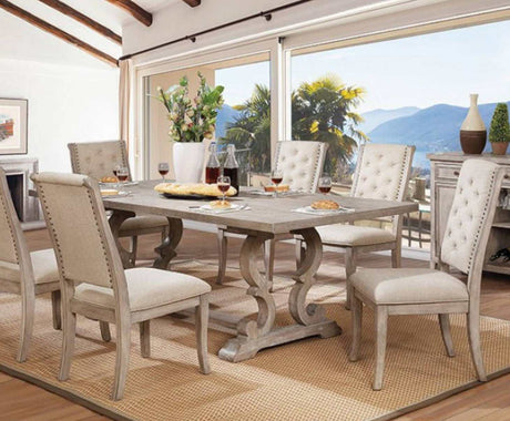 Patience Rustic Natural Tone & Beige Dining Table - Ornate Home