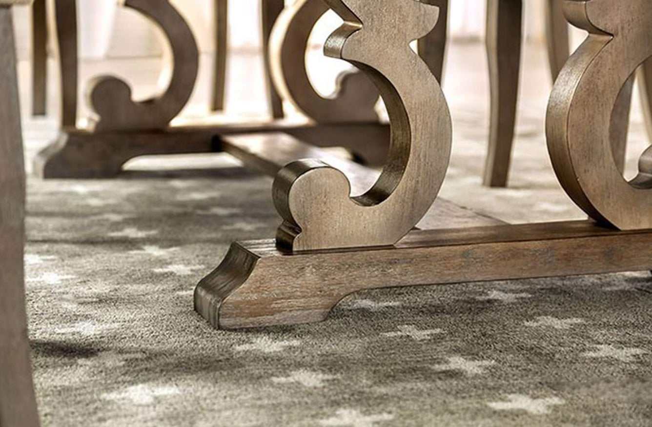 Patience Rustic Natural Tone & Beige Dining Table - Ornate Home