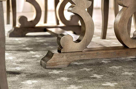 Patience Rustic Natural Tone & Beige Dining Table - Ornate Home