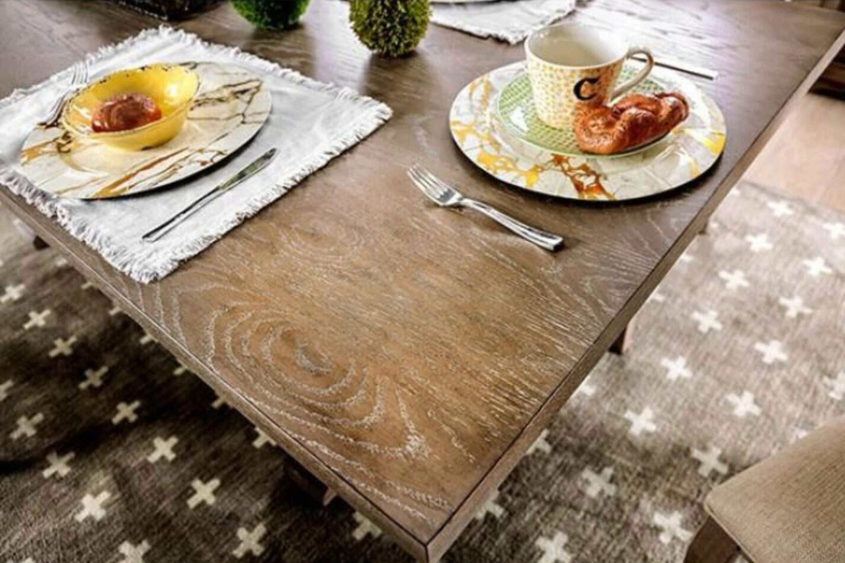 Patience Rustic Natural Tone & Beige Dining Table - Ornate Home
