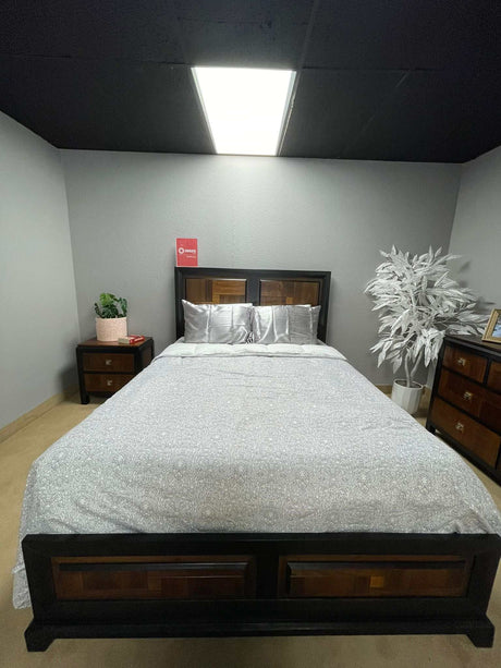 Patra Acacia & Walnut Queen Bed - Ornate Home