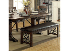 Paulina Rustic Walnut & Espresso Bench - Ornate Home