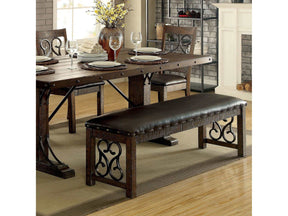 Paulina Rustic Walnut & Espresso Bench - Ornate Home