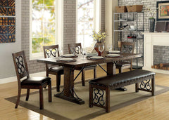 Paulina Rustic Walnut & Espresso Bench - Ornate Home