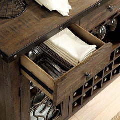 Paulina Rustic Walnut Server - Ornate Home