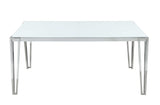 Pauline White & Chrome Rectangular Dining Table - Ornate Home