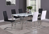 Pauline White & Chrome Rectangular Dining Table - Ornate Home