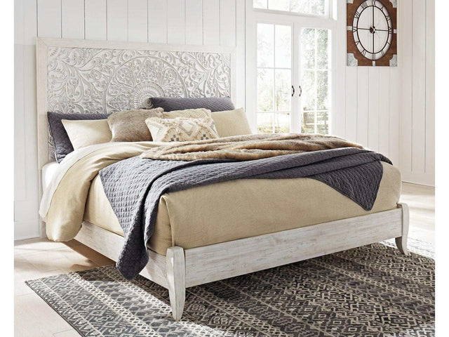 Paxberry Whitewash King Panel Bed - Ornate Home