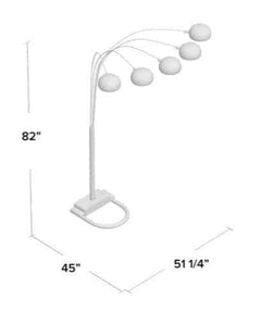Peacock Arc Black 82" Floor Lamp - Ornate Home