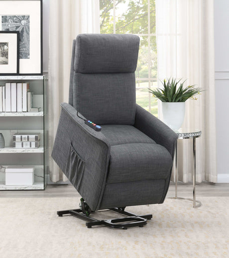 Pearce Charcoal Power Lift Recliner - Ornate Home