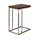 Pedro Chestnut & Chrome Expandable Top Accent Table - Ornate Home