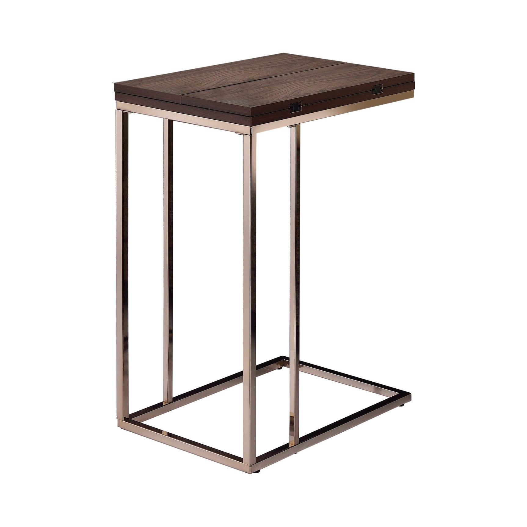 Pedro Chestnut & Chrome Expandable Top Accent Table - Ornate Home