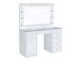 Percy White High Gloss Vanity Table & Mirror - Ornate Home