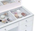 Percy White High Gloss Vanity Table & Mirror - Ornate Home