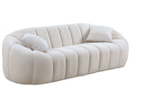 Petaluma 3-Seater Velvet Modern Sofa Beige - Ornate Home