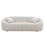 Petaluma 3-Seater Velvet Modern Sofa Beige - Ornate Home