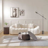 Petaluma 3-Seater Velvet Modern Sofa Beige - Ornate Home