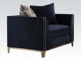 Phaedra Chair with 2 Pillows in Blue Fabric - Ornate Home