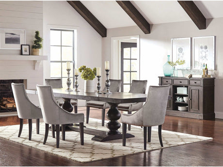 Phelps Antique Noir / Grey 7 Pc Dining Set - Ornate Home