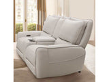Phineas Beige Top Grain Leather Match Power Loveseat - Ornate Home