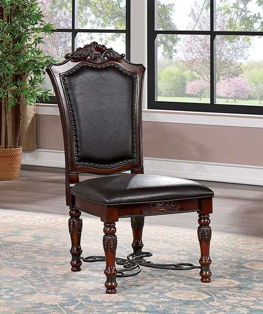 Picardy Brown Cherry/Black Side Chair - Ornate Home